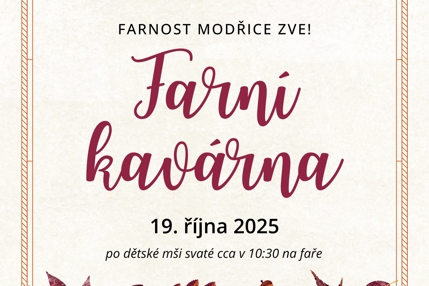 Farní kavárna v říjnu