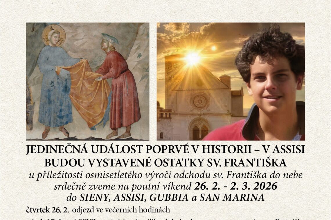 Pouť k ostatkům sv. Františka do Assisi